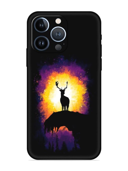 Elk Animal Art Embossed Soft Silicone Case for Apple Iphone 13 Pro