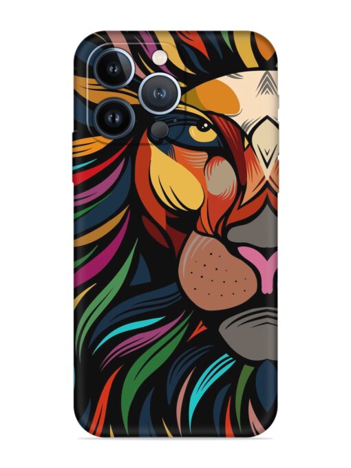 Trippy Lion Art Embossed Soft Silicone Case for Apple Iphone 13 Pro