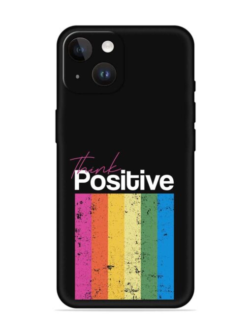 Think Positive Typography Embossed Soft Silicone Case for Apple Iphone 14