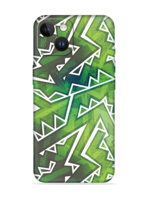 Green Graffiti Seamless Embossed Soft Silicone Case for Apple Iphone 14 Zapvi