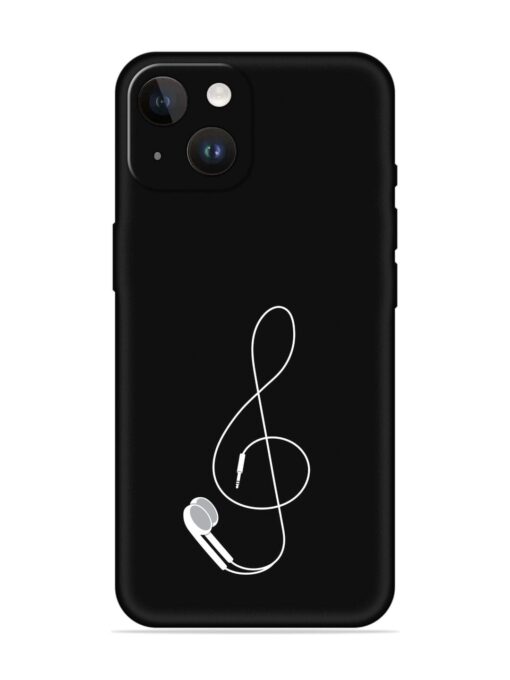 Music Earphone Vector Embossed Soft Silicone Case for Apple Iphone 14 Zapvi