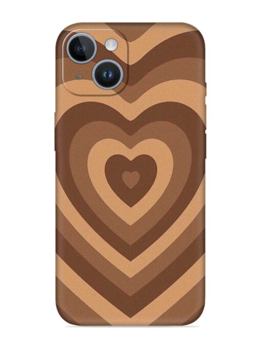 Brown Heart Embossed Soft Silicone Case for Apple Iphone 14 Plus Zapvi