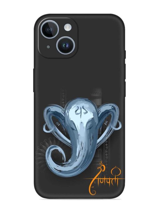 Illustration Lord Ganpati Embossed Soft Silicone Case for Apple Iphone 14 Plus Zapvi