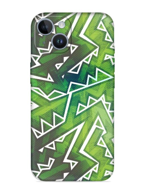 Green Graffiti Seamless Embossed Soft Silicone Case for Apple Iphone 14 Plus Zapvi