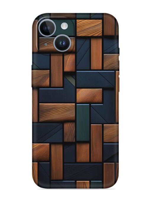 Wooden Background Cubes Embossed Soft Silicone Case for Apple Iphone 14 Plus Zapvi