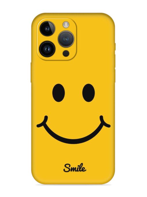 Yellow Smiley Embossed Soft Silicone Case for Apple Iphone 14 Pro