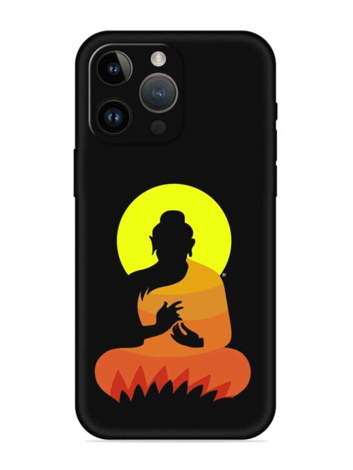 Buddha Art Black Embossed Soft Silicone Case for Apple Iphone 14 Pro Zapvi