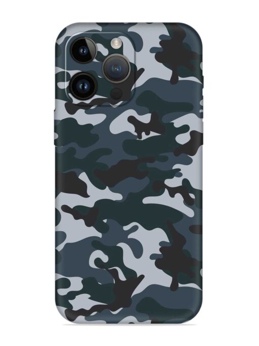 Dark Blue Army Military Art Embossed Soft Silicone Case for Apple Iphone 14 Pro Zapvi