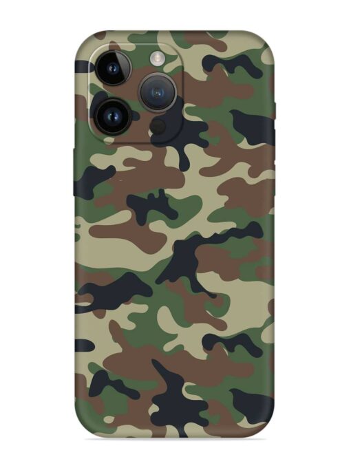 Army Military Camouflage Dark Green Embossed Soft Silicone Case for Apple Iphone 14 Pro Zapvi