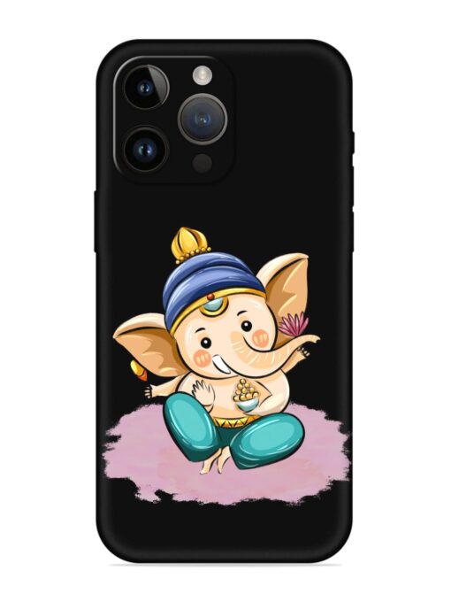 Bal Ganesh Vector Art Embossed Soft Silicone Case for Apple Iphone 14 Pro Zapvi