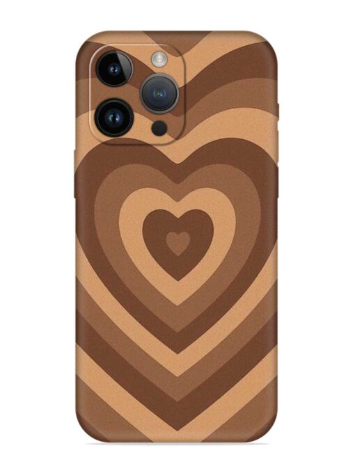 Brown Heart Embossed Soft Silicone Case for Apple Iphone 14 Pro