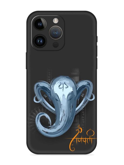 Illustration Lord Ganpati Embossed Soft Silicone Case for Apple Iphone 14 Pro Zapvi