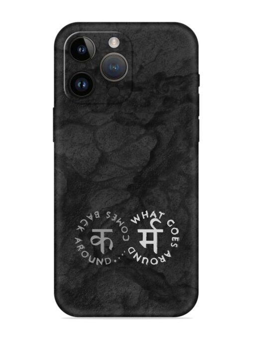 Karma Hindi Word Embossed Soft Silicone Case for Apple Iphone 14 Pro Zapvi