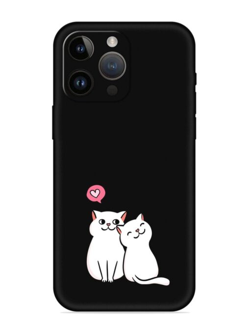 Cute Loving Cats Embossed Soft Silicone Case for Apple Iphone 14 Pro