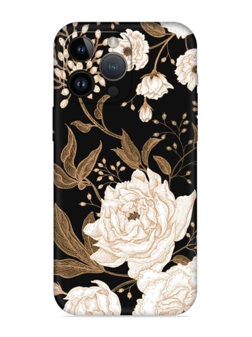 Peonies Roses Floral Embossed Soft Silicone Case for Apple Iphone 14 Pro Max Zapvi