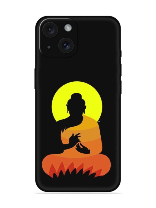 Buddha Art Black Embossed Soft Silicone Case for Apple Iphone 15 Zapvi