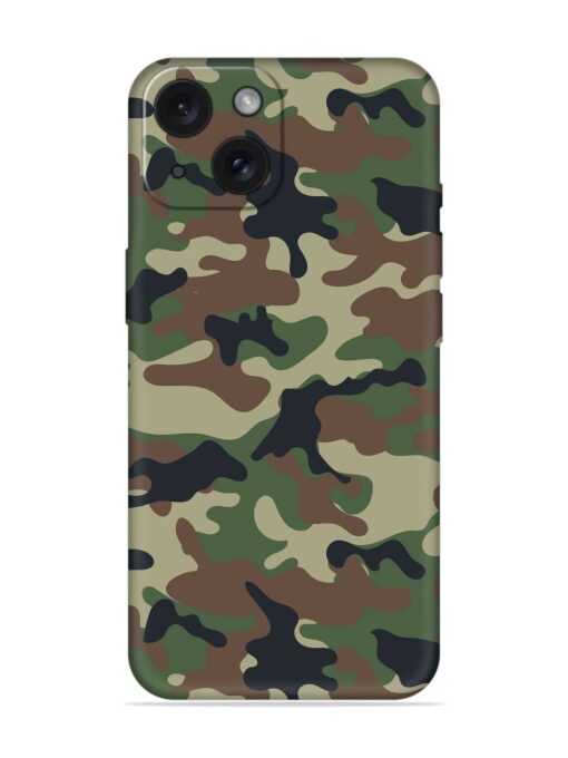 Army Military Camouflage Dark Green Embossed Soft Silicone Case for Apple Iphone 15 Zapvi