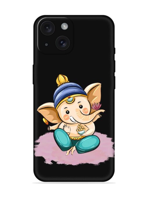 Bal Ganesh Vector Art Embossed Soft Silicone Case for Apple Iphone 15 Zapvi