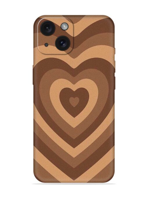 Brown Heart Embossed Soft Silicone Case for Apple Iphone 15 Zapvi