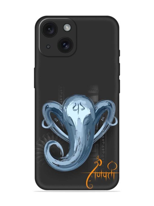 Illustration Lord Ganpati Embossed Soft Silicone Case for Apple Iphone 15 Zapvi