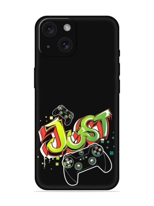 Graffiti Gamepad Illustration Embossed Soft Silicone Case for Apple Iphone 15 Zapvi