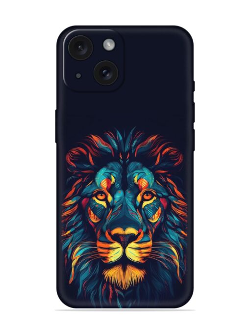 Colorful Lion Embossed Soft Silicone Case for Apple Iphone 15 Zapvi