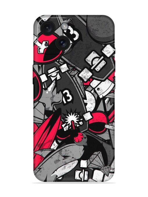 Fictional Doodle Embossed Soft Silicone Case for Apple Iphone 15 Zapvi