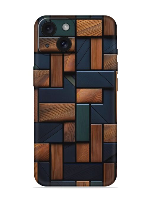 Wooden Background Cubes Embossed Soft Silicone Case for Apple Iphone 15 Zapvi