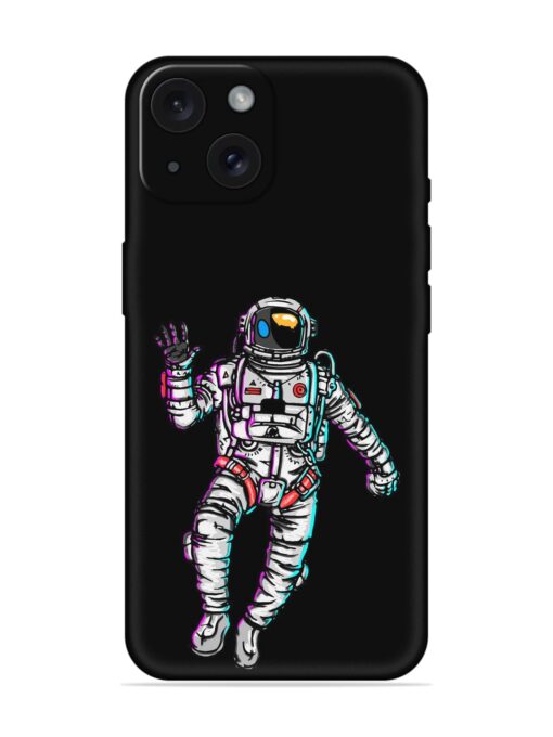 Spaceman Embossed Soft Silicone Case for Apple Iphone 15 Zapvi