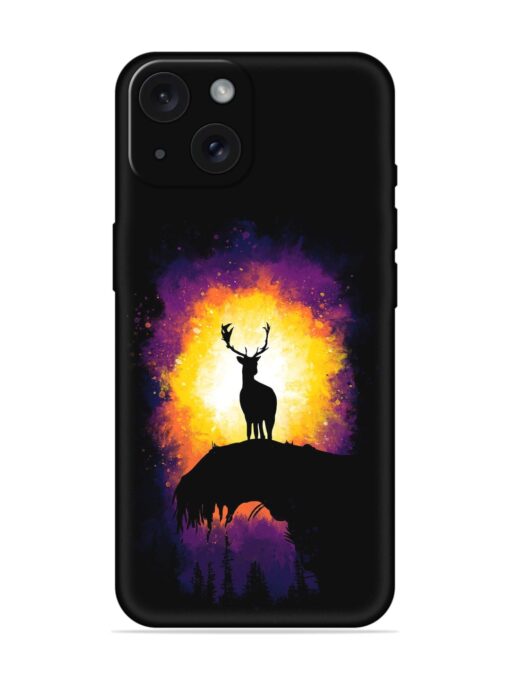 Elk Animal Art Embossed Soft Silicone Case for Apple Iphone 15 Zapvi