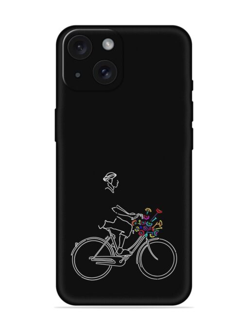 Minimalist Cycle Art Embossed Soft Silicone Case for Apple Iphone 15 Zapvi