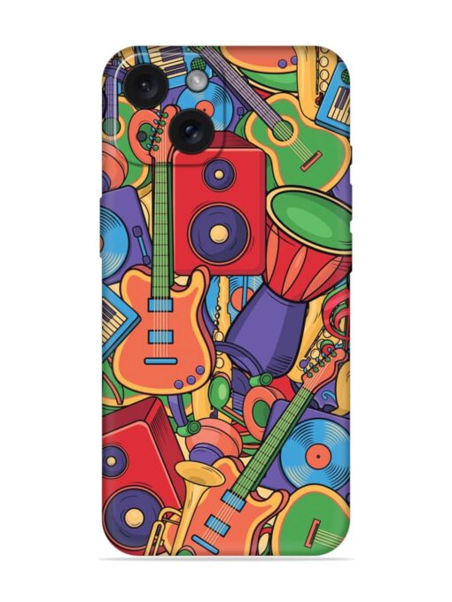 Colorful Music Art Embossed Soft Silicone Case for Apple Iphone 15 Zapvi