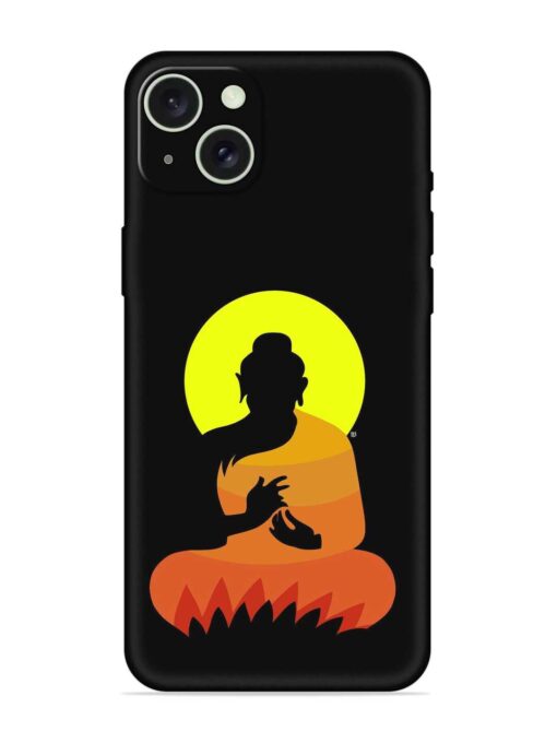 Buddha Art Black Embossed Soft Silicone Case for Apple Iphone 15 Plus Zapvi