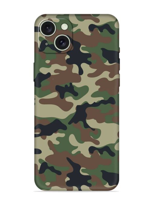 Army Military Camouflage Dark Green Embossed Soft Silicone Case for Apple Iphone 15 Plus Zapvi