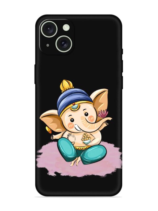 Bal Ganesh Vector Art Embossed Soft Silicone Case for Apple Iphone 15 Plus