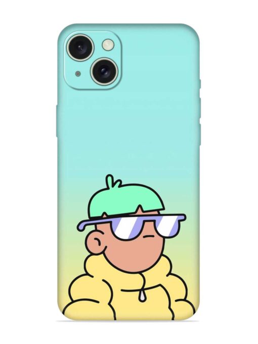 Doodles Cool Character Embossed Soft Silicone Case for Apple Iphone 15 Plus Zapvi