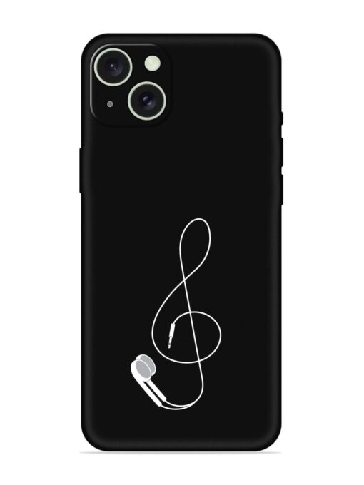 Music Earphone Vector Embossed Soft Silicone Case for Apple Iphone 15 Plus Zapvi