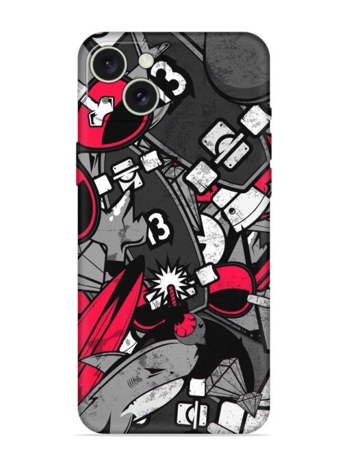 Fictional Doodle Embossed Soft Silicone Case for Apple Iphone 15 Plus Zapvi