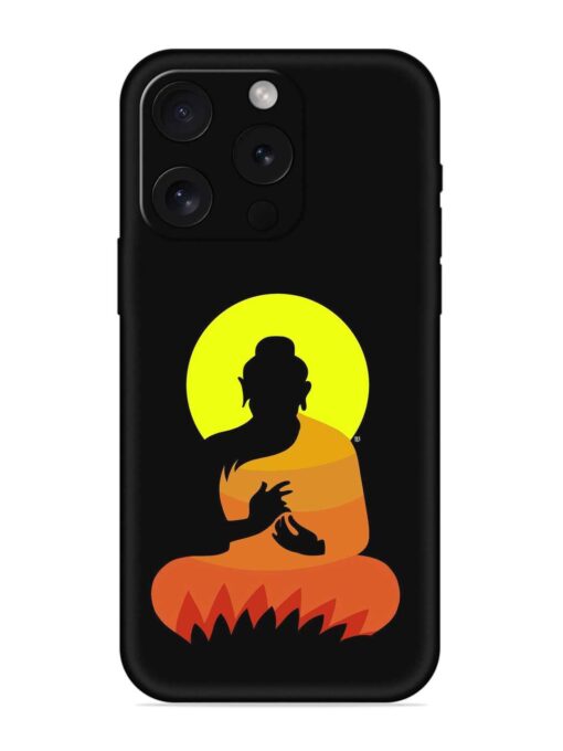 Buddha Art Black Embossed Soft Silicone Case for Apple Iphone 15 Pro