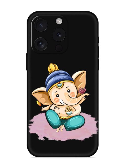 Bal Ganesh Vector Art Embossed Soft Silicone Case for Apple Iphone 15 Pro Zapvi