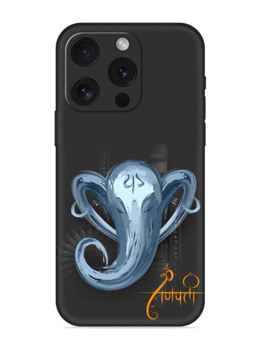 Illustration Lord Ganpati Embossed Soft Silicone Case for Apple Iphone 15 Pro Zapvi