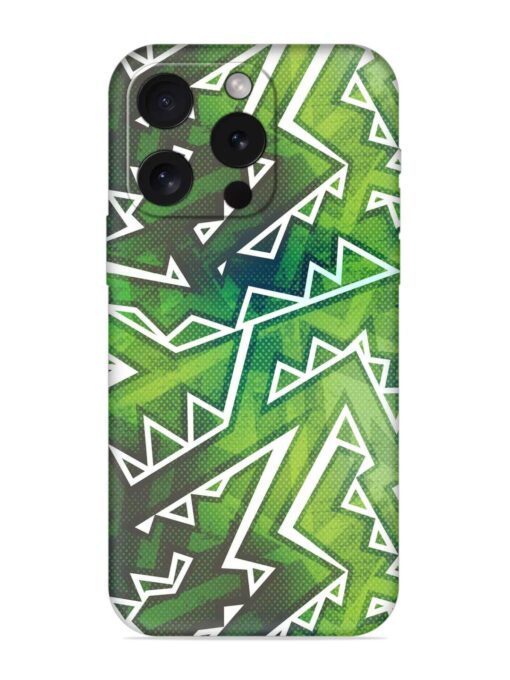 Green Graffiti Seamless Embossed Soft Silicone Case for Apple Iphone 15 Pro Zapvi