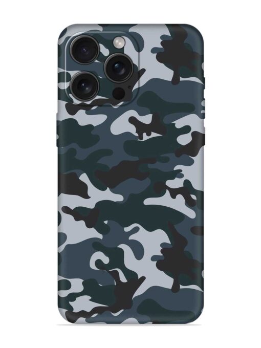 Dark Blue Army Military Art Embossed Soft Silicone Case for Apple Iphone 15 Pro Max Zapvi