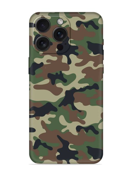 Army Military Camouflage Dark Green Embossed Soft Silicone Case for Apple Iphone 15 Pro Max Zapvi