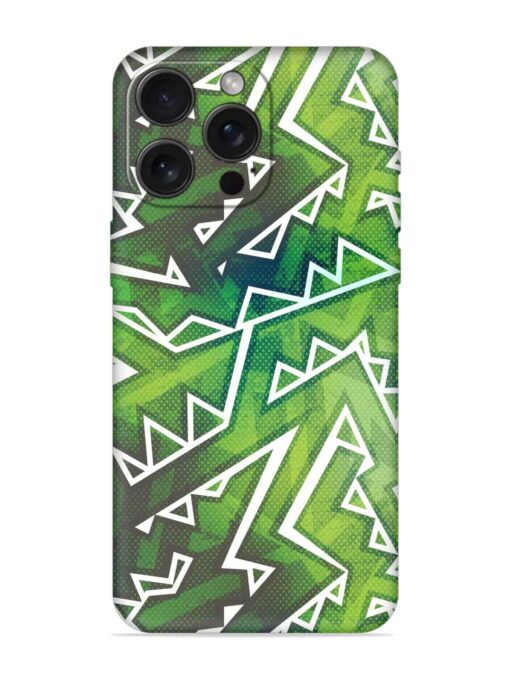 Green Graffiti Seamless Embossed Soft Silicone Case for Apple Iphone 15 Pro Max Zapvi