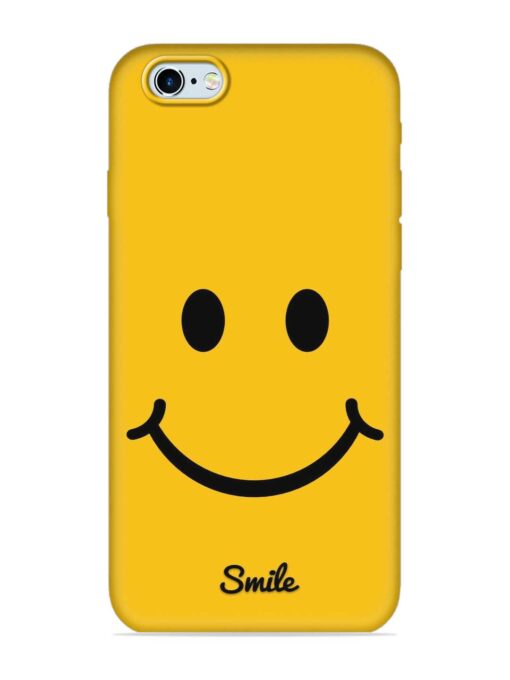 Yellow Smiley Embossed Soft Silicone Case for Apple Iphone 6