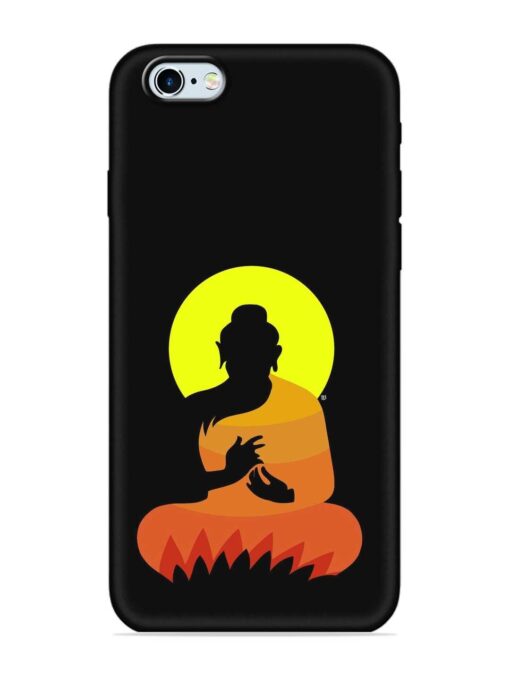 Buddha Art Black Embossed Soft Silicone Case for Apple Iphone 6