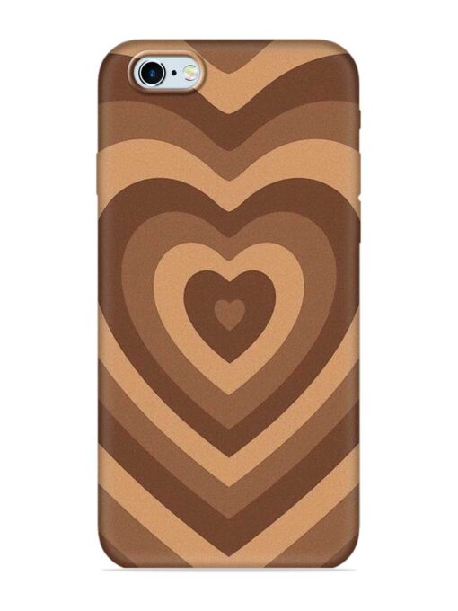 Brown Heart Embossed Soft Silicone Case for Apple Iphone 6 Zapvi