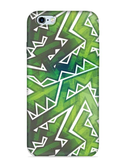 Green Graffiti Seamless Embossed Soft Silicone Case for Apple Iphone 6