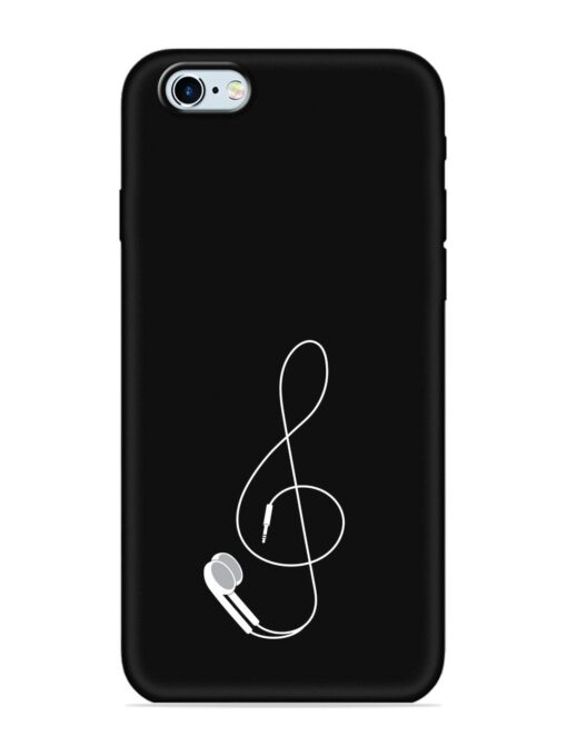 Music Earphone Vector Embossed Soft Silicone Case for Apple Iphone 6 Zapvi